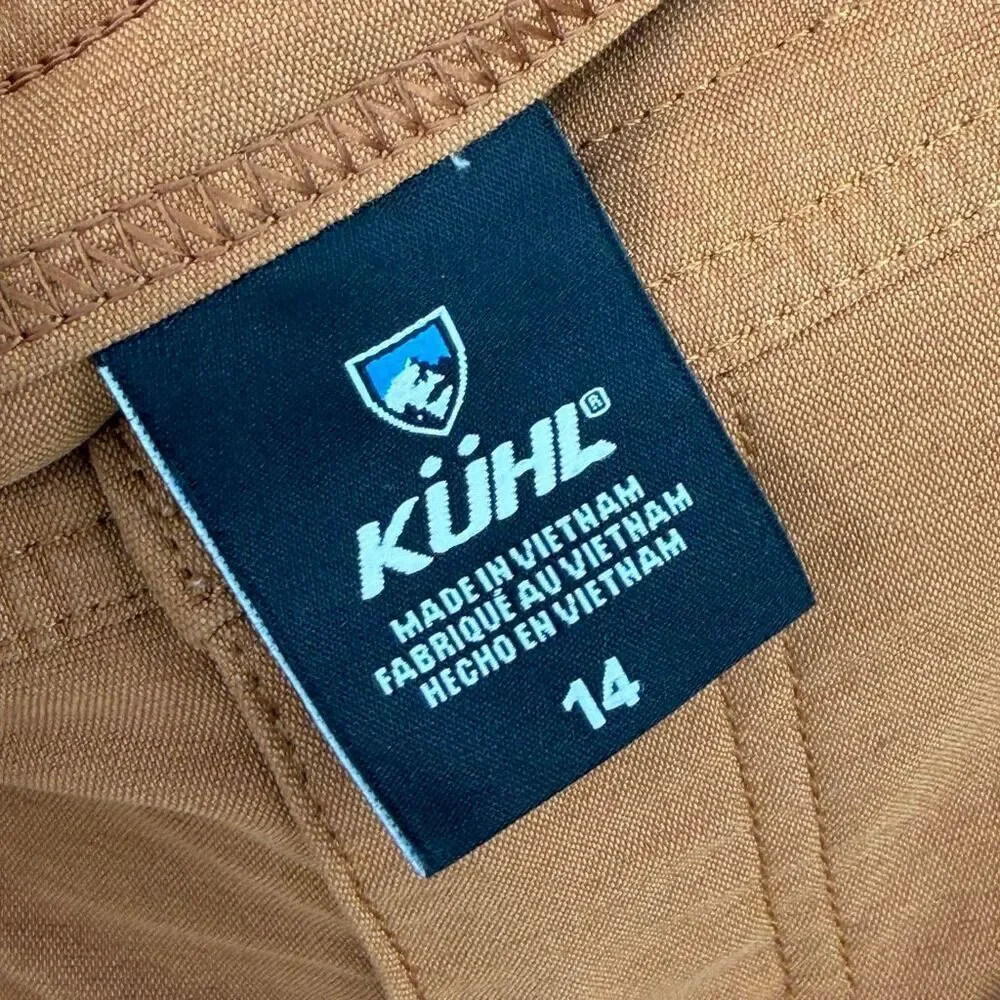 Kűhl Brown Stretch Performance Hiking Outdoor Utility Shorts Size 14